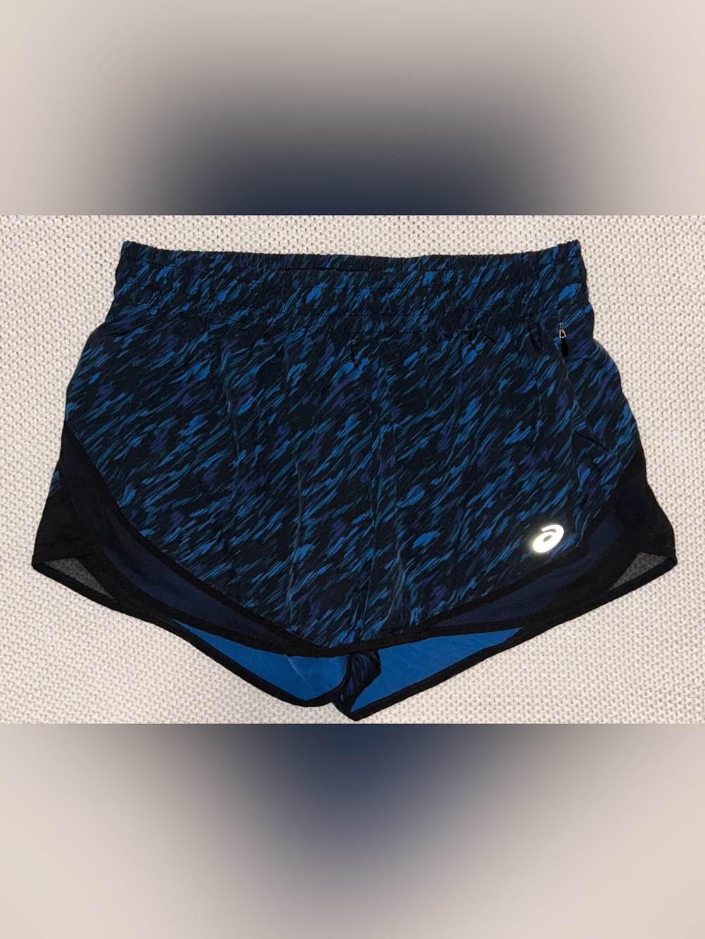 ASICS Women’s Blue Black Running Athletic Shorts with Liner S